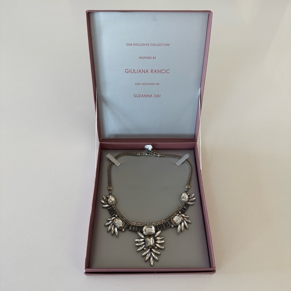 LOFT Silver and Black Gem Necklace - Picture 3 of 11